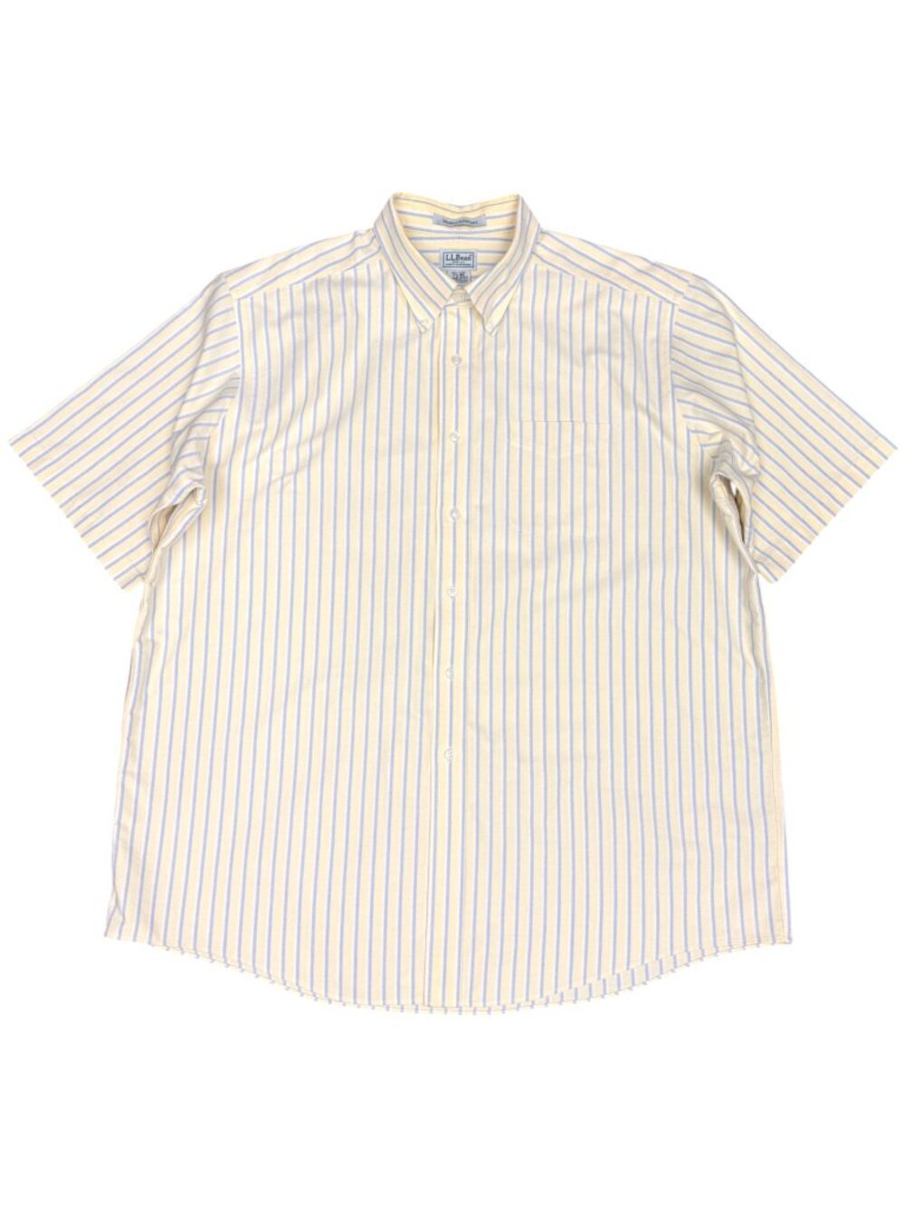L.L. BEAN Men's NWOT Striped‎ Short Sleeve Button Down Shirt | Size 17.5 Reg.